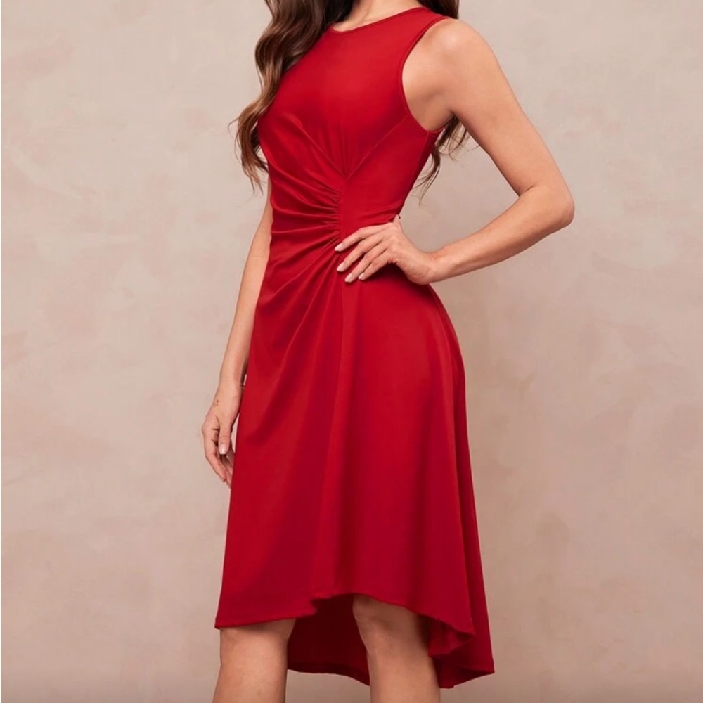 SHEIN Red High Low Dress